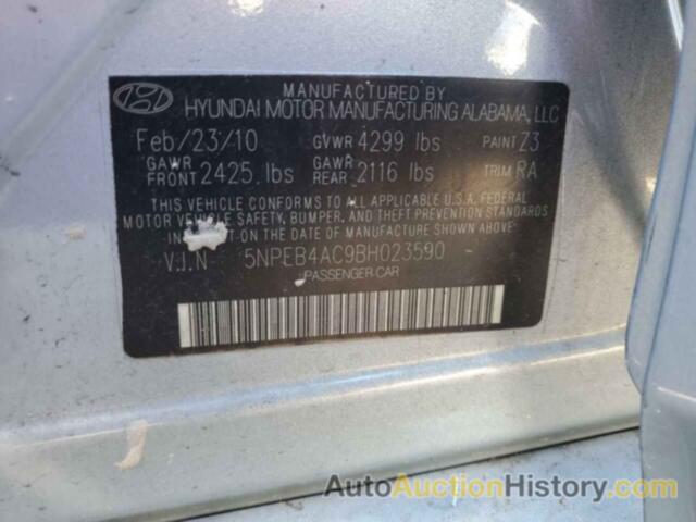 HYUNDAI SONATA GLS, 5NPEB4AC9BH023590