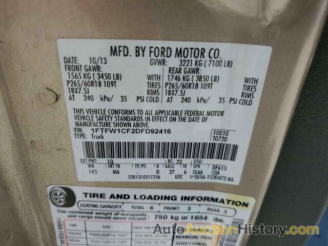 FORD F-150 SUPERCREW, 1FTFW1CF2DFD92416