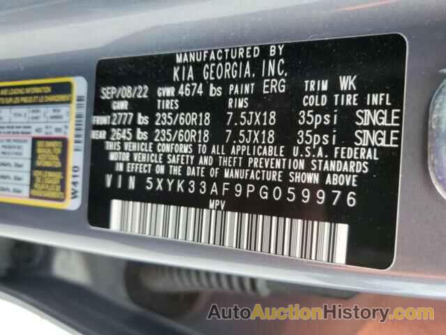 KIA SPORTAGE EX, 5XYK33AF9PG059976