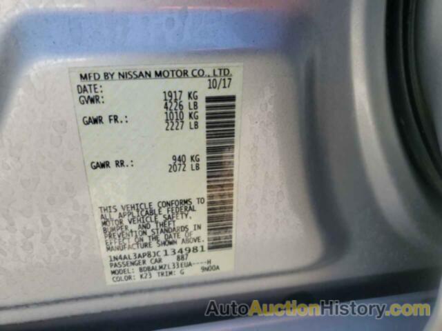 NISSAN ALTIMA 2.5, 1N4AL3AP8JC134981