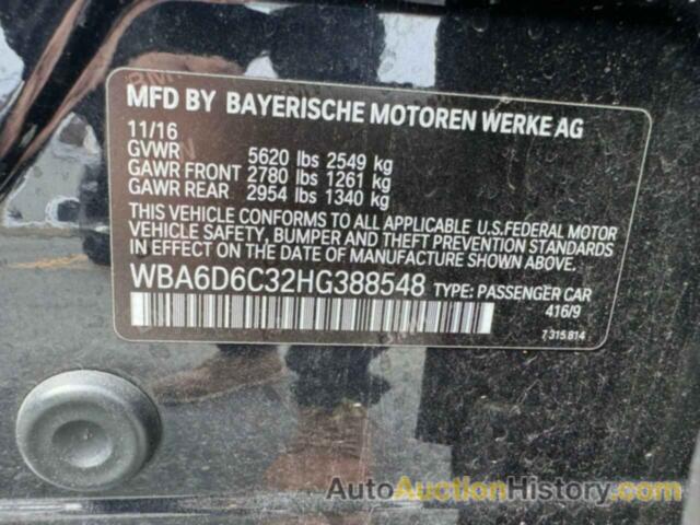 BMW 6 SERIES XI GRAN COUPE, WBA6D6C32HG388548