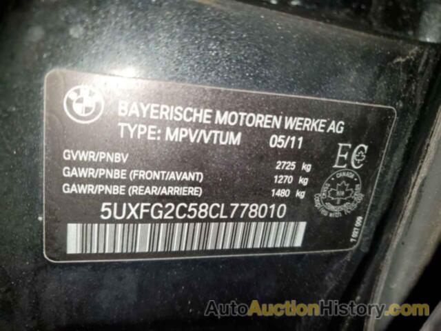 BMW X6 XDRIVE35I, 5UXFG2C58CL778010