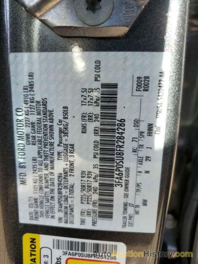 FORD FUSION TITANIUM PHEV, 3FA6P0SU8FR284286