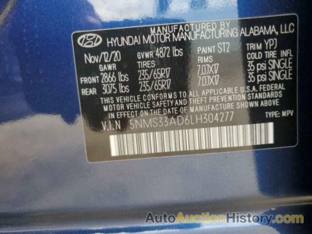 HYUNDAI SANTA FE SEL, 5NMS33AD6LH304277