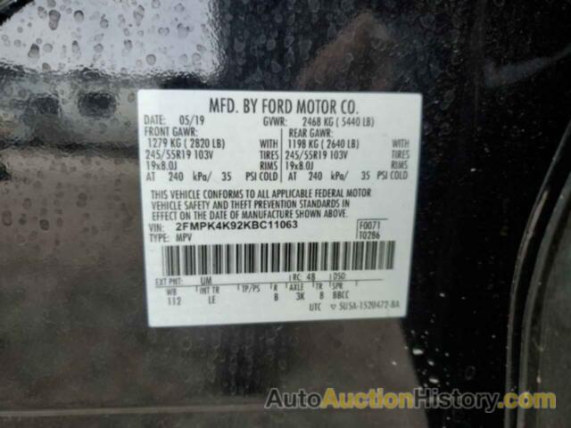 FORD EDGE TITANIUM, 2FMPK4K92KBC11063