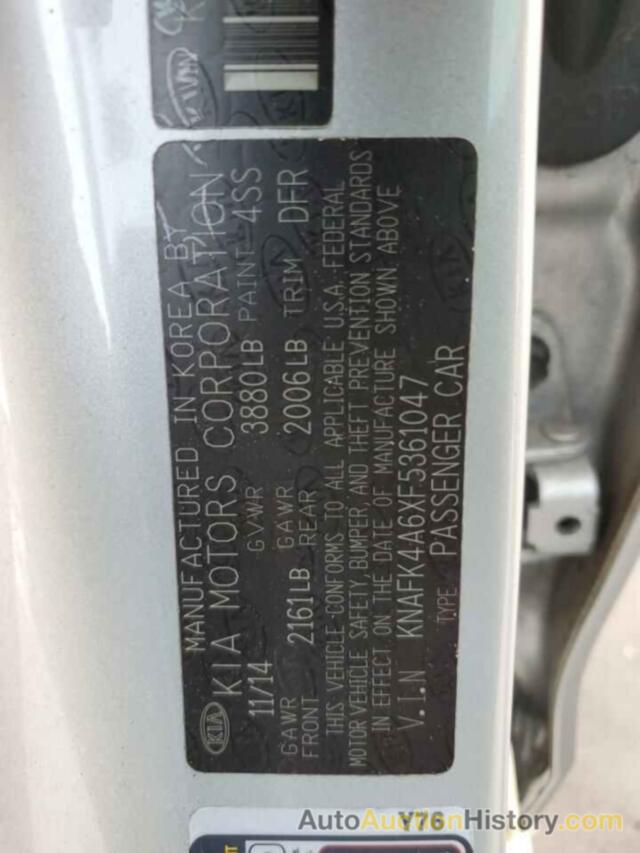 KIA FORTE LX, KNAFK4A6XF5361047