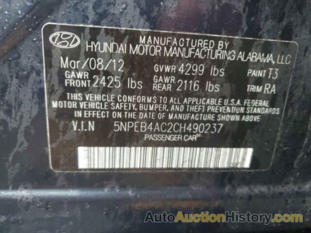 HYUNDAI SONATA GLS, 5NPEB4AC2CH490237