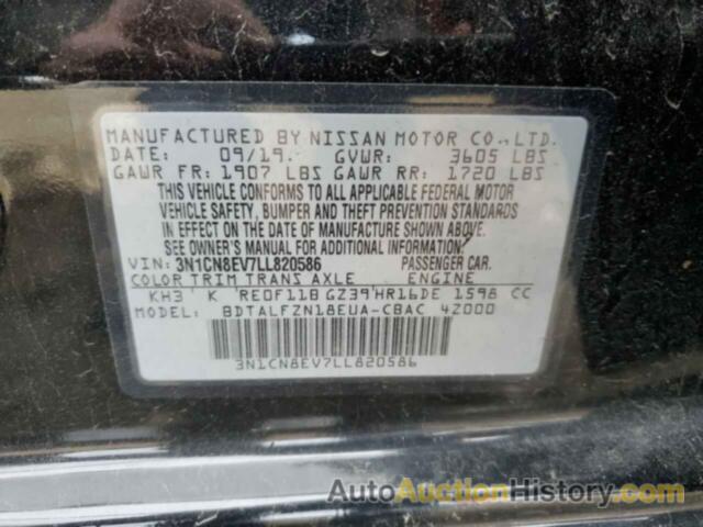 NISSAN VERSA SV, 3N1CN8EV7LL820586