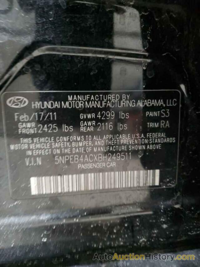 HYUNDAI SONATA GLS, 5NPEB4ACXBH249511