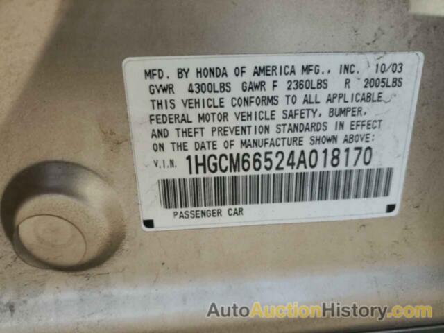 HONDA ACCORD EX, 1HGCM66524A018170