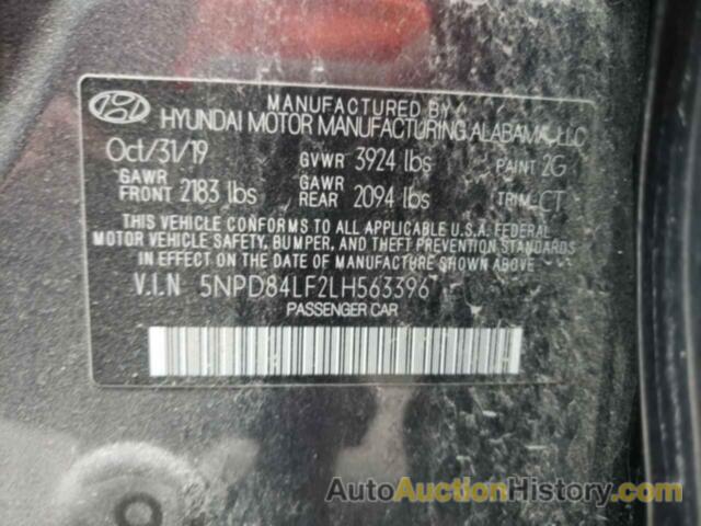 HYUNDAI ELANTRA SEL, 5NPD84LF2LH563396