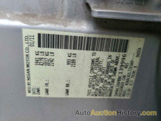 NISSAN ALTIMA BASE, 1N4AL2AP8BC139996