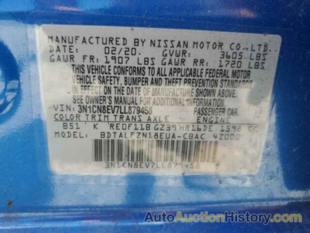 NISSAN VERSA SV, 3N1CN8EV7LL879458