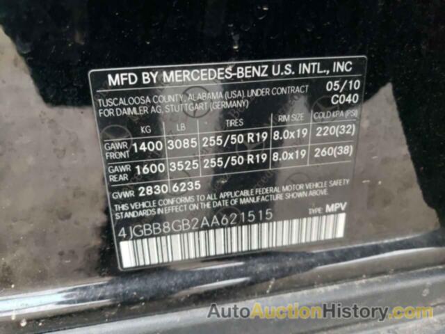 MERCEDES-BENZ M-CLASS 350 4MATIC, 4JGBB8GB2AA621515
