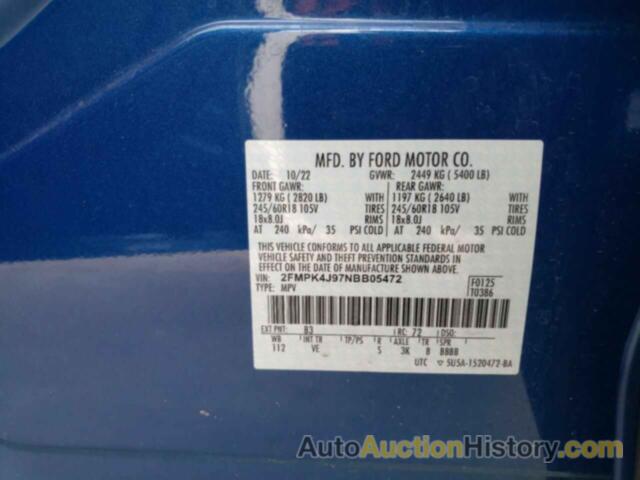 FORD EDGE SEL, 2FMPK4J97NBB05472