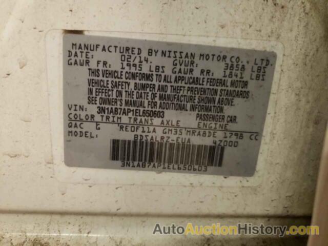 NISSAN SENTRA S, 3N1AB7AP1EL650603