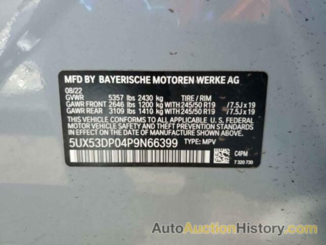 BMW X3 XDRIVE30I, 5UX53DP04P9N66399