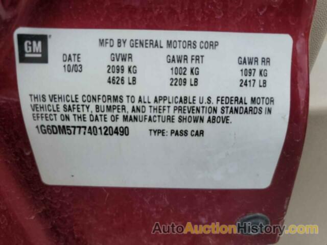 CADILLAC CTS, 1G6DM577740120490