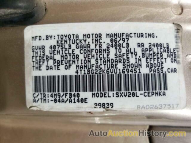 TOYOTA CAMRY CE, 4T1BG22K6VU169451