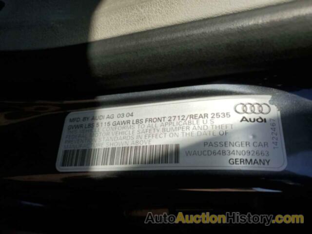 AUDI A6 S-LINE QUATTRO, WAUCD64B34N092663