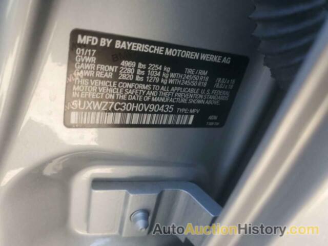 BMW X3 SDRIVE28I, 5UXWZ7C30H0V90435