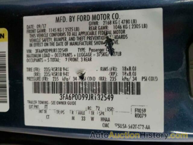 FORD FUSION TITANIUM/PLATINUM, 3FA6P0D99JR132549