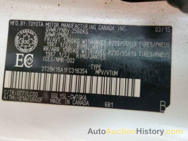 LEXUS RX350 350 BASE, 2T2BK1BA1FC316354