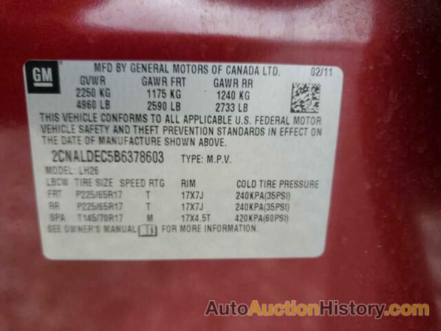 CHEVROLET EQUINOX LT, 2CNALDEC5B6378603