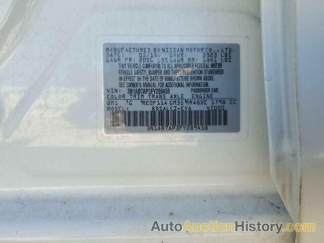 NISSAN SENTRA S, 3N1AB7AP3FY289458