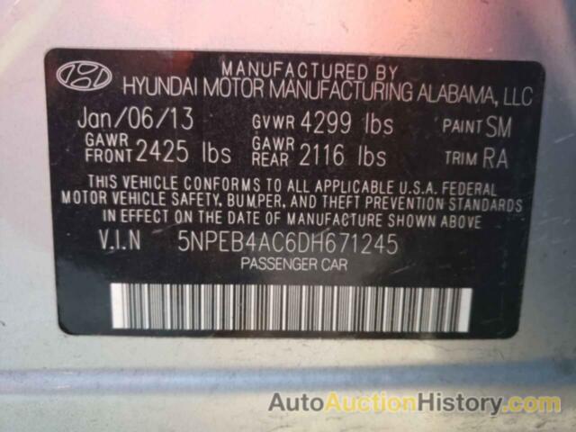 HYUNDAI SONATA GLS, 5NPEB4AC6DH671245