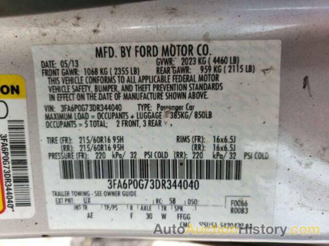 FORD FUSION S, 3FA6P0G73DR344040