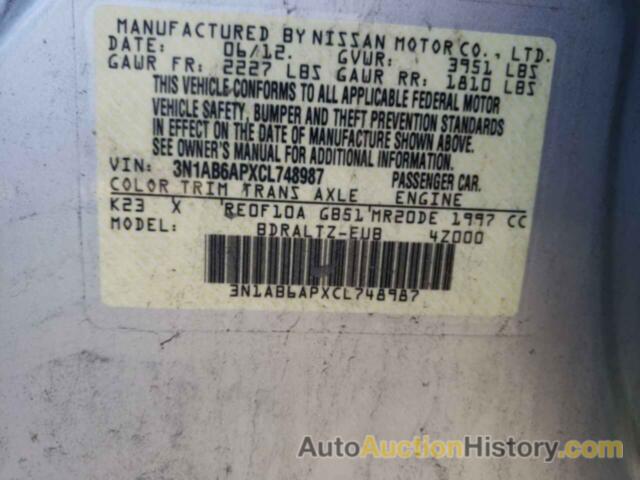 NISSAN SENTRA 2.0, 3N1AB6APXCL748987