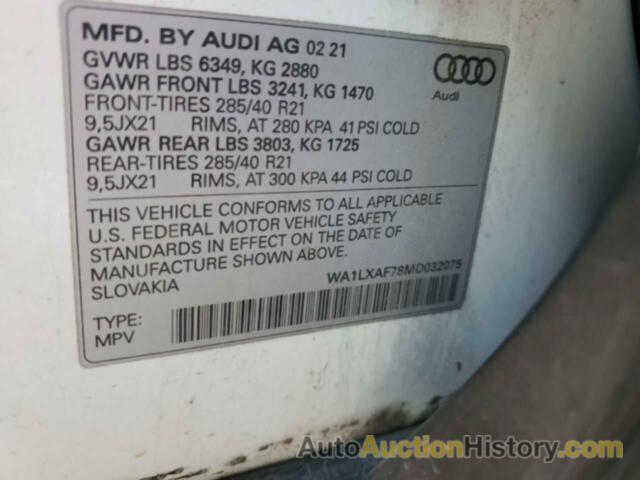 AUDI Q7 PREMIUM PLUS, WA1LXAF78MD032075