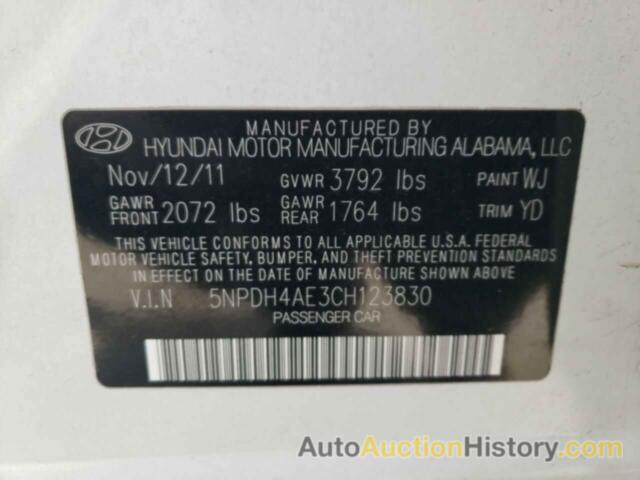 HYUNDAI ELANTRA GLS, 5NPDH4AE3CH123830