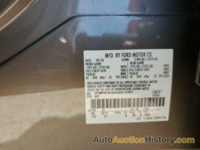 FORD EDGE TITANIUM, 2FMPK3K90KBB14387