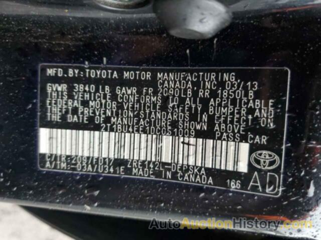 TOYOTA COROLLA BASE, 2T1BU4EE1DC051009