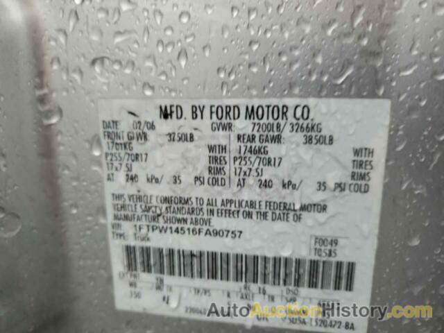 FORD F-150 SUPERCREW, 1FTPW14516FA90757