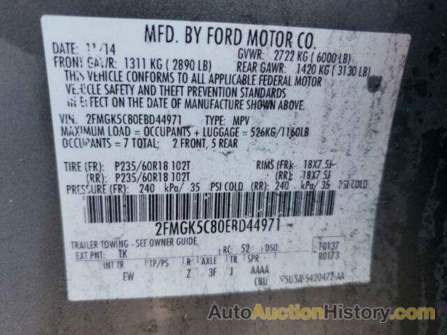 FORD FLEX SEL, 2FMGK5C80EBD44971