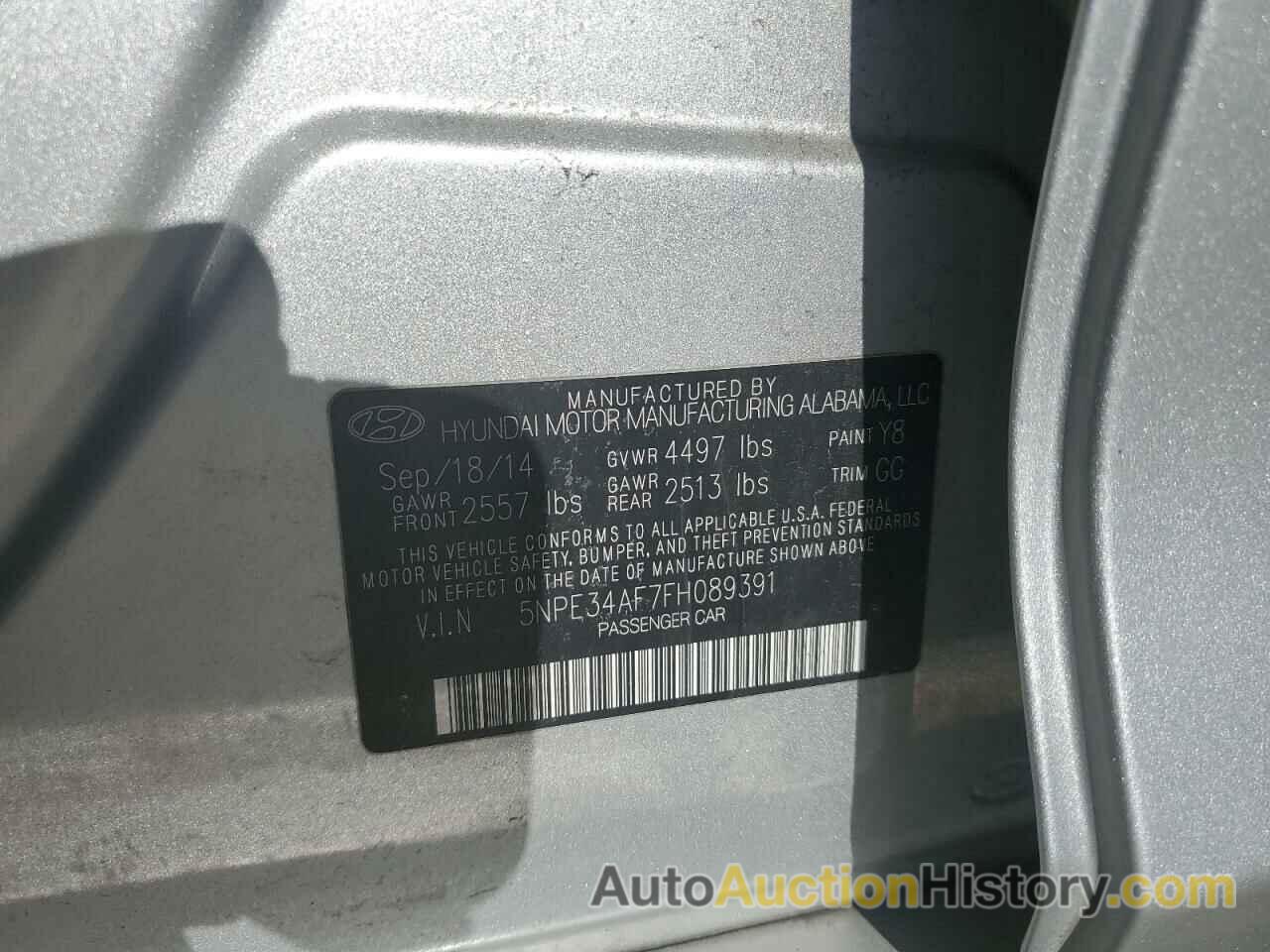 HYUNDAI SONATA SPORT, 5NPE34AF7FH089391