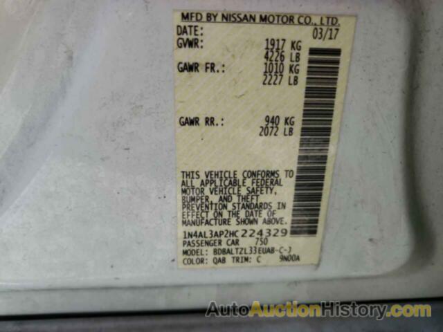 NISSAN ALTIMA 2.5, 1N4AL3AP2HC224329