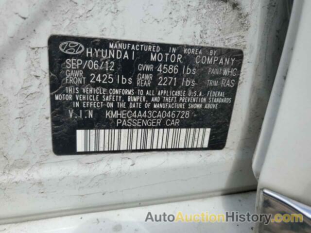 HYUNDAI SONATA HYBRID, KMHEC4A43CA046728