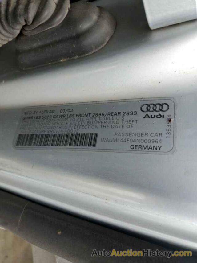 AUDI A8 L QUATTRO, WAUML44E04N000964