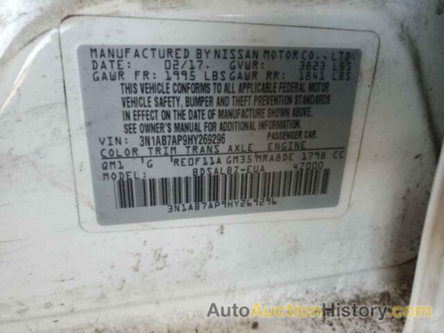 NISSAN SENTRA S, 3N1AB7AP9HY269296