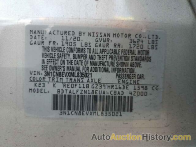 NISSAN VERSA SV, 3N1CN8EVXML835021