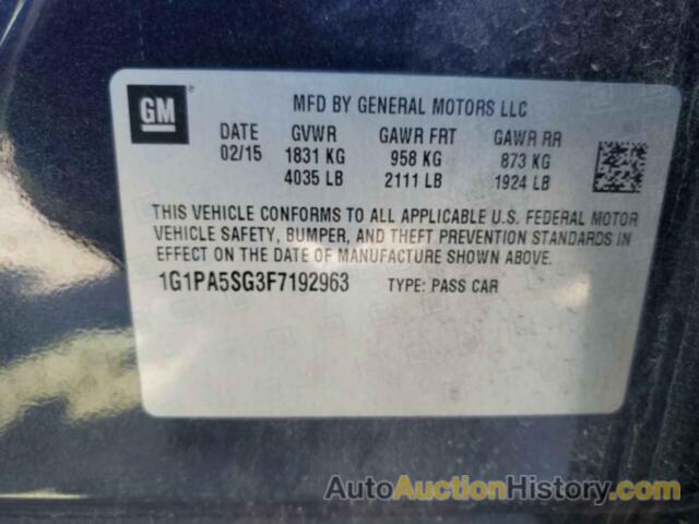 CHEVROLET CRUZE LS, 1G1PA5SG3F7192963