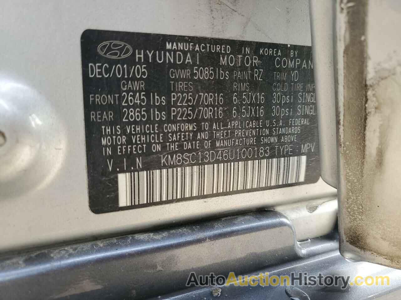 HYUNDAI SANTA FE GLS, KM8SC13D46U100183