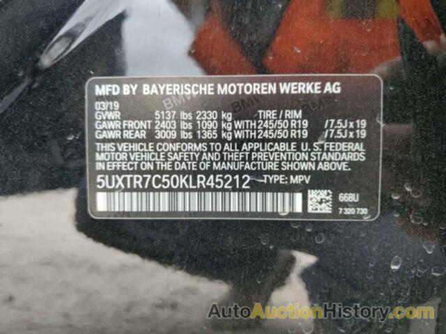 BMW X3 SDRIVE30I, 5UXTR7C50KLR45212