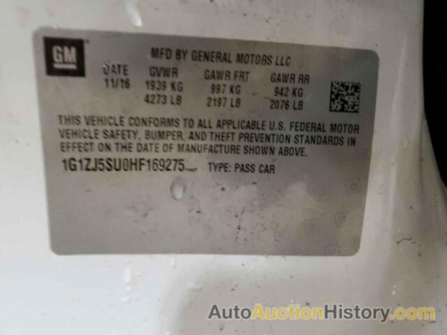 CHEVROLET MALIBU HYBRID, 1G1ZJ5SU0HF169275