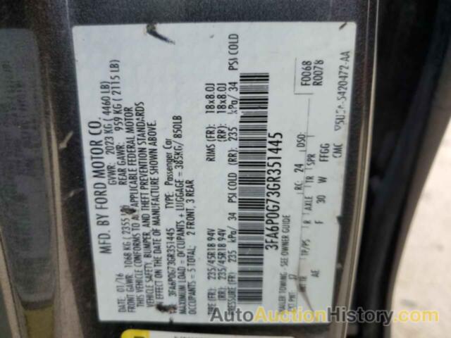 FORD FUSION S, 3FA6P0G73GR351445