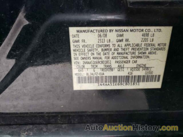 NISSAN MAXIMA S, 1N4AA51E69C801851